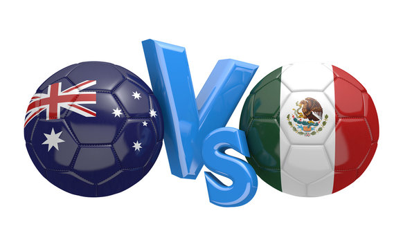 Soccer versus match between national teams Australia and Mexico