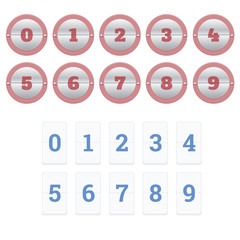 Numeric flipboard counter with 2 different style