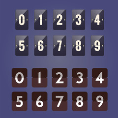 Numeric flipboard counter with 2 different style