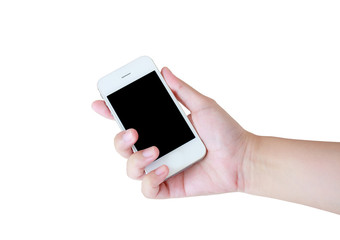 female hand holding mobile smartphone