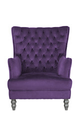 Violet classical style armchair. Clipping path.
