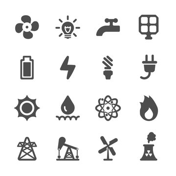 energy icon set, vector eps10