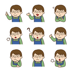 表情_エプロンの男性