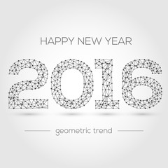 Happy New Year 2016 colorful greeting card made. Vector
