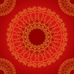 Floral zentangl ornament on a colorful background