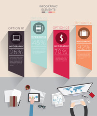 Modern infographic with business meeting