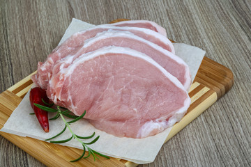 Raw pork steak