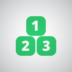 Flat green 123 Blocks icon