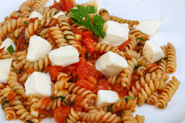 Pasta with mozzarella
