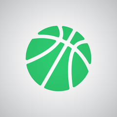 Flat green Basketball icon
