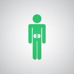 Flat green Kidneys icon
