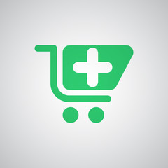 Fototapeta premium Flat green Pharmacy Store icon