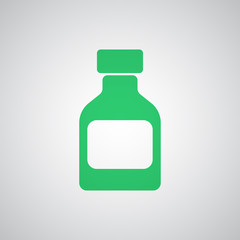 Flat green Medicine Bottle icon