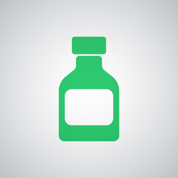 Flat Green Medicine Bottle Icon