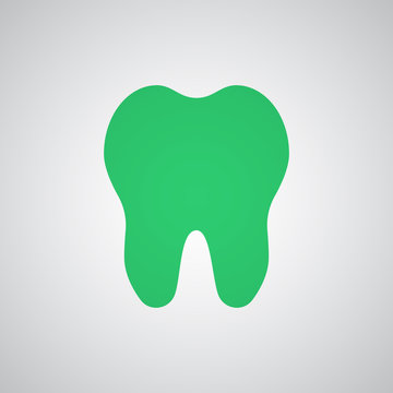 Flat green Tooth icon