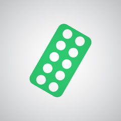 Flat green Tablet Strip icon