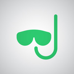 Obraz premium Flat green Scuba Diving icon