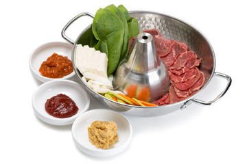 Shabu-shabu popular dish of thinly sliced raw fresh meat