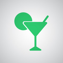 Flat green Cocktail icon