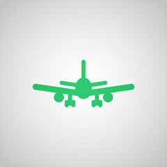 Flat green Airplane icon