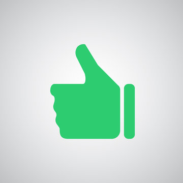 Flat Green Thumb Up Icon