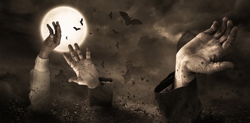 Zombies rising from the grave