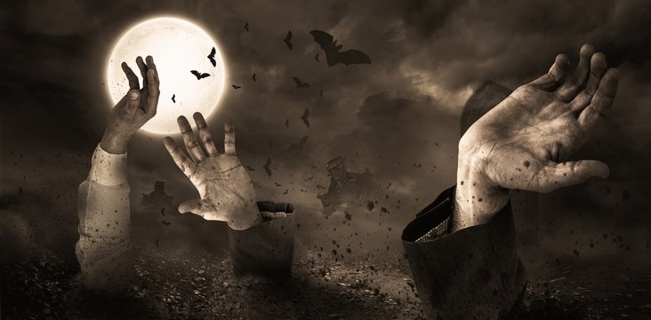 Zombies rising from the grave