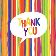 Thank you card colorful, vector