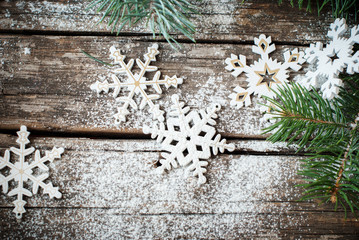 Christmas Decotative Decor White Snowflakes with Fir tree