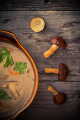 Autumn Dinner Mushroom soup table