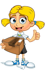 Blonde School Girl Character