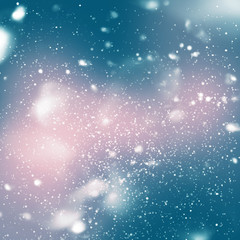 Snowfall from Blue Sky, Digital Drawing