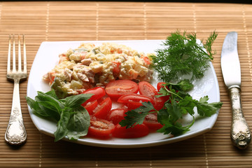 Italian restaurant serving table background