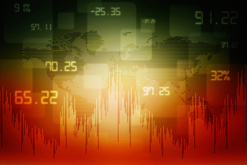 Digital world map , Globalization, Hi tech and synchronization