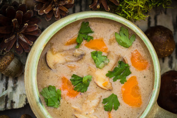 Meal gifts forest wild mushroom soup vintage styling