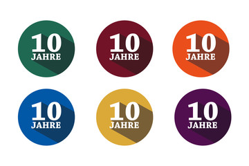 10-Jahre Button Set