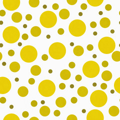 Yellow and White Polka Dot Tile Pattern Repeat Background