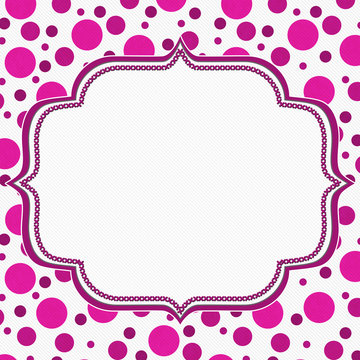 Pink And White Polka Dot Frame Background