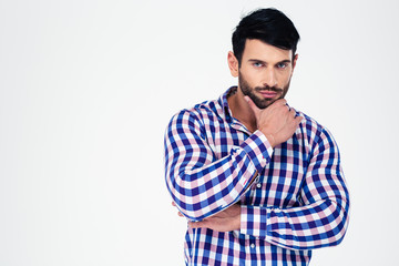 Portrait of a serious man looking at camera