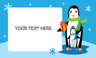 penguin with giftbox