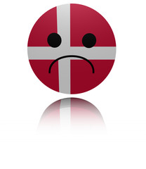 Denmark sad icon with reflection illustration