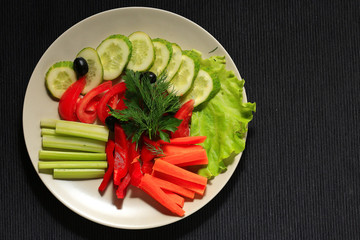 portion served in a restaurant decorated with lettuce