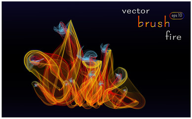 Vector smoke brush. Vector isolated image of smoke. Burning fire.