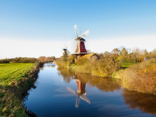 Fototapeta premium Greetsiel, traditional Dutch Windmill