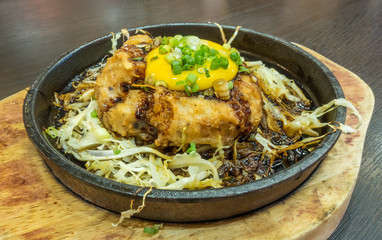 Japanese beef hamburger in restaurant