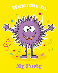 party invitation card. monster