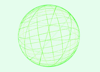 Abstract fractal green globe on ligcht background