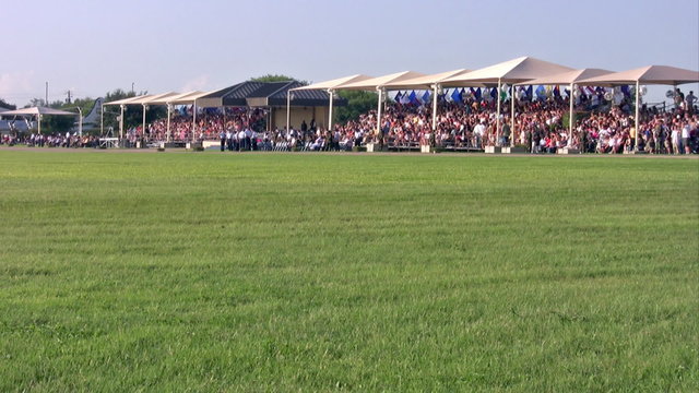 USAF Basic Training Review stands guests HD