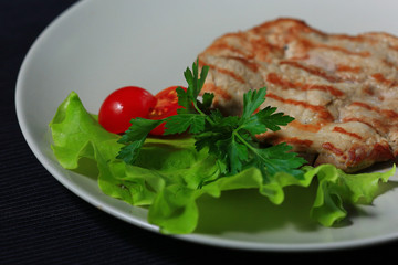 meat is served in the restaurant, serving