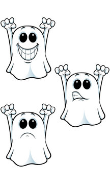 Cartoon Ghost Character - Set 2